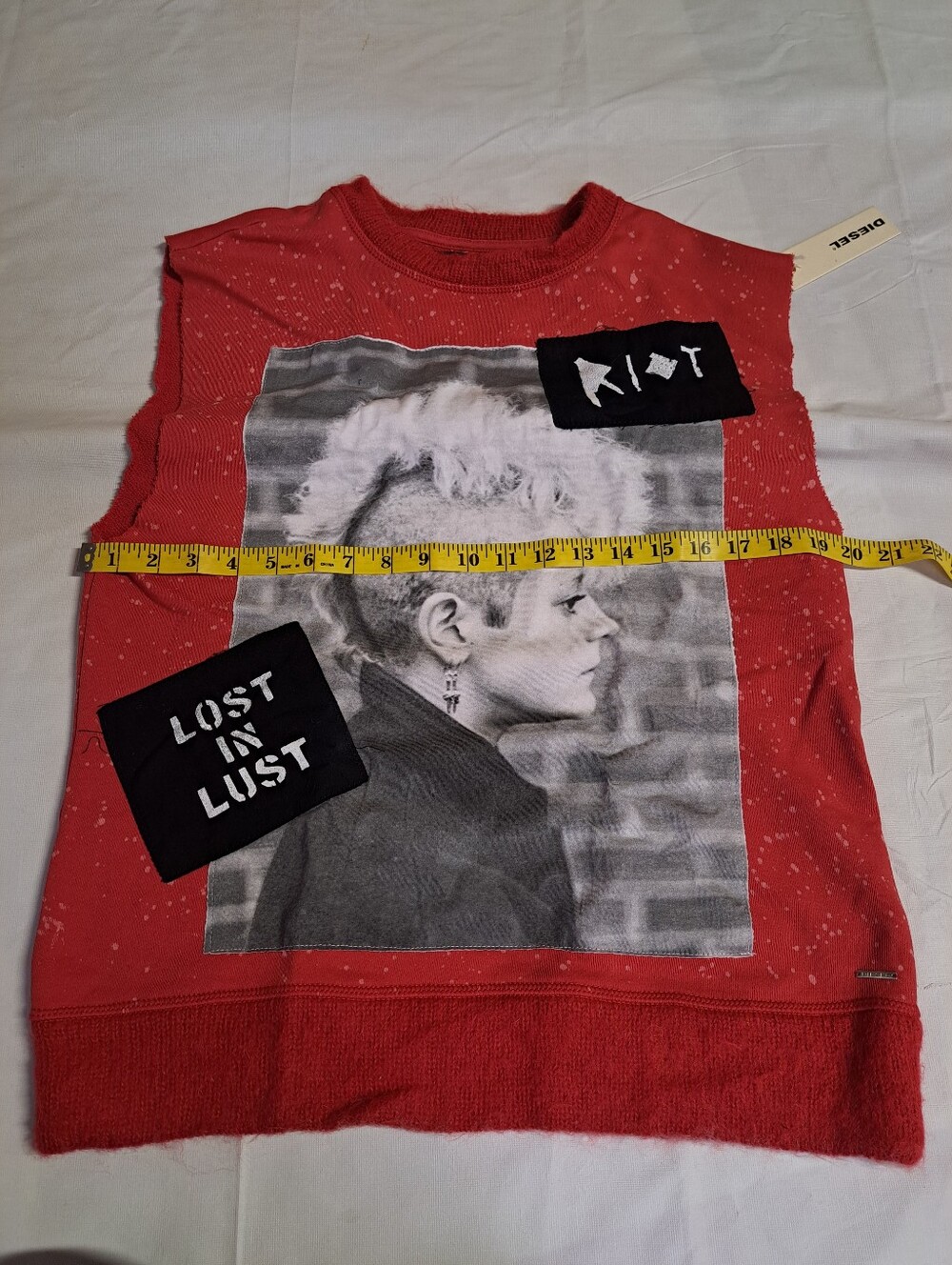 DIESEL Rare A/W15 Pop Riot Collection Lost In Lust Punk Top - Picture 9 of 10